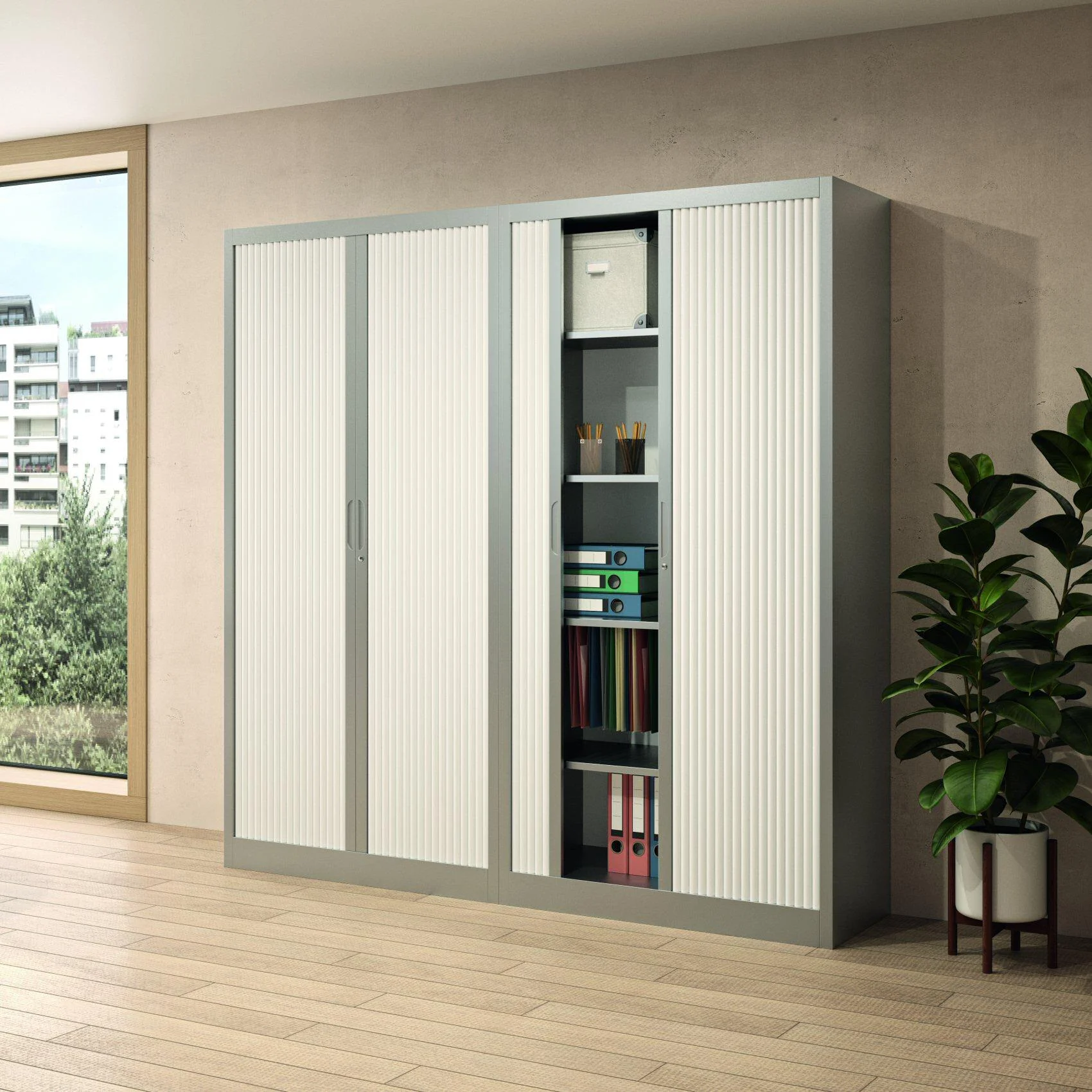 Buronomic classif armoire h201cm aluminium blanc